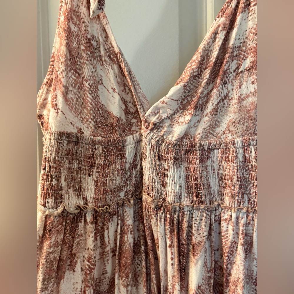 Lulu's Blush Pink Floral Tie-Shoulder Maxi Dress - Picture 7 of 10